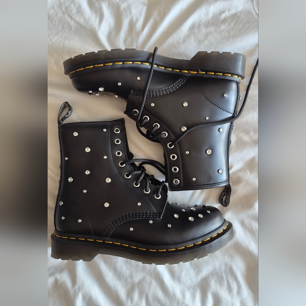 Doc Martens 1460 Swarovski Studded Boots - Picture 2 of 6